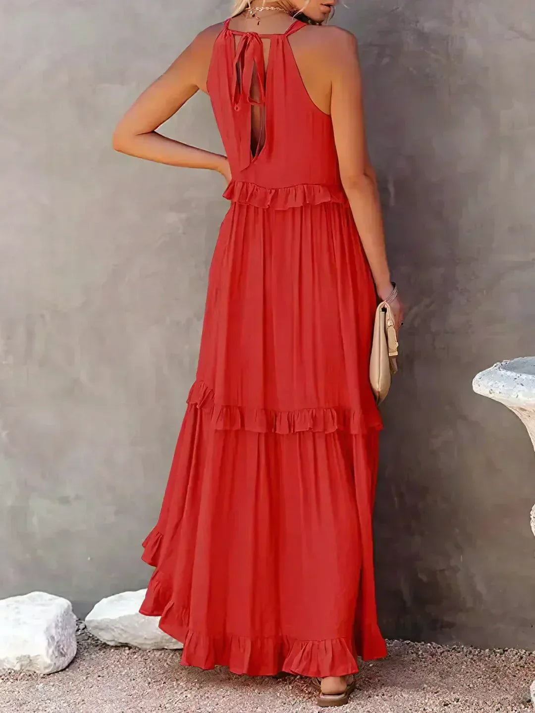 Emilia™ - Halter Ruffle Maxi Kleid