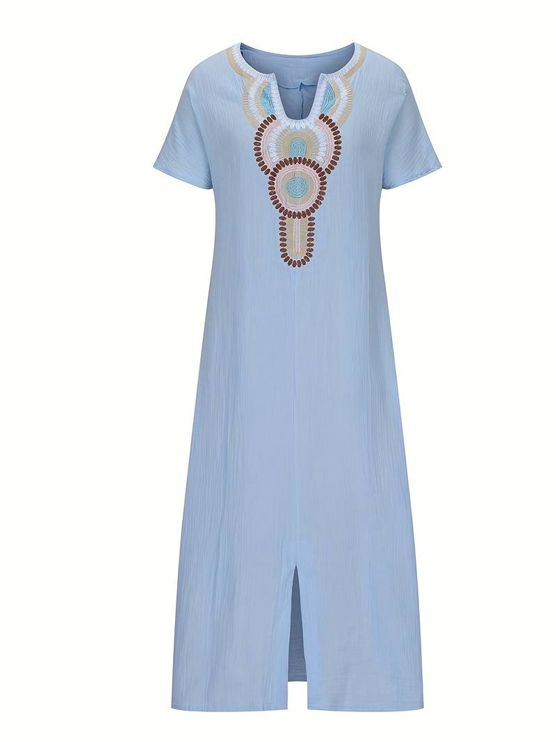 Demi™ - Boho Maxi Split Kleid mit Ausschnitt