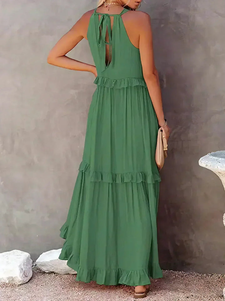 Emilia™ - Halter Ruffle Maxi Kleid