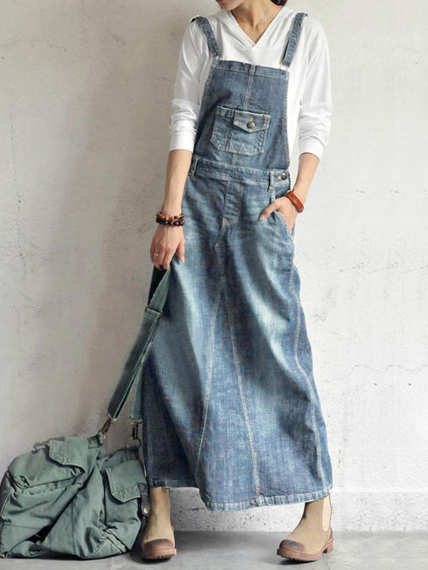 Demi™ - Lässiges Denim Overall Kleid