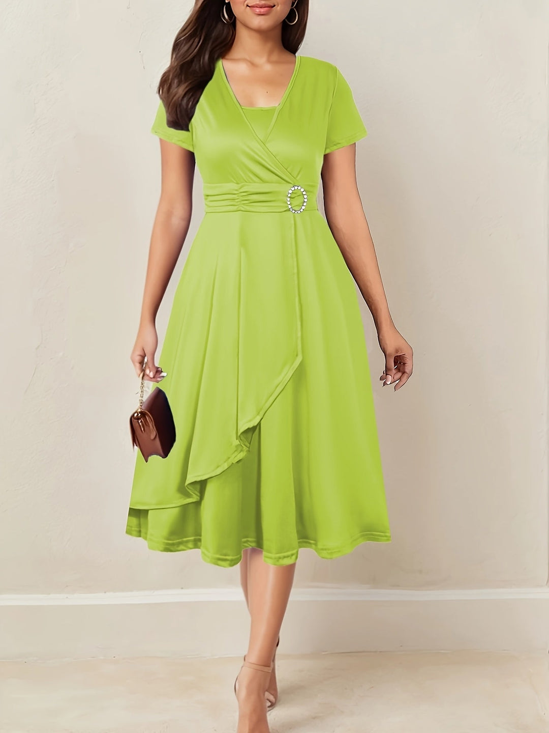 Hilda™ - Elegantes Abendkleid mit Strass-V-Ausschnitt