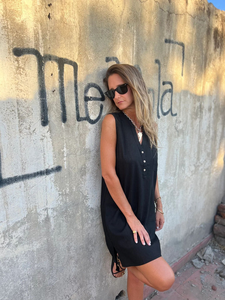 Macy™ - Bequemes Baumwoll- und Leinen-Sommerkleid