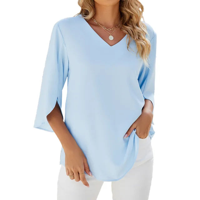 Carmen - V-Ausschnitt Bluse