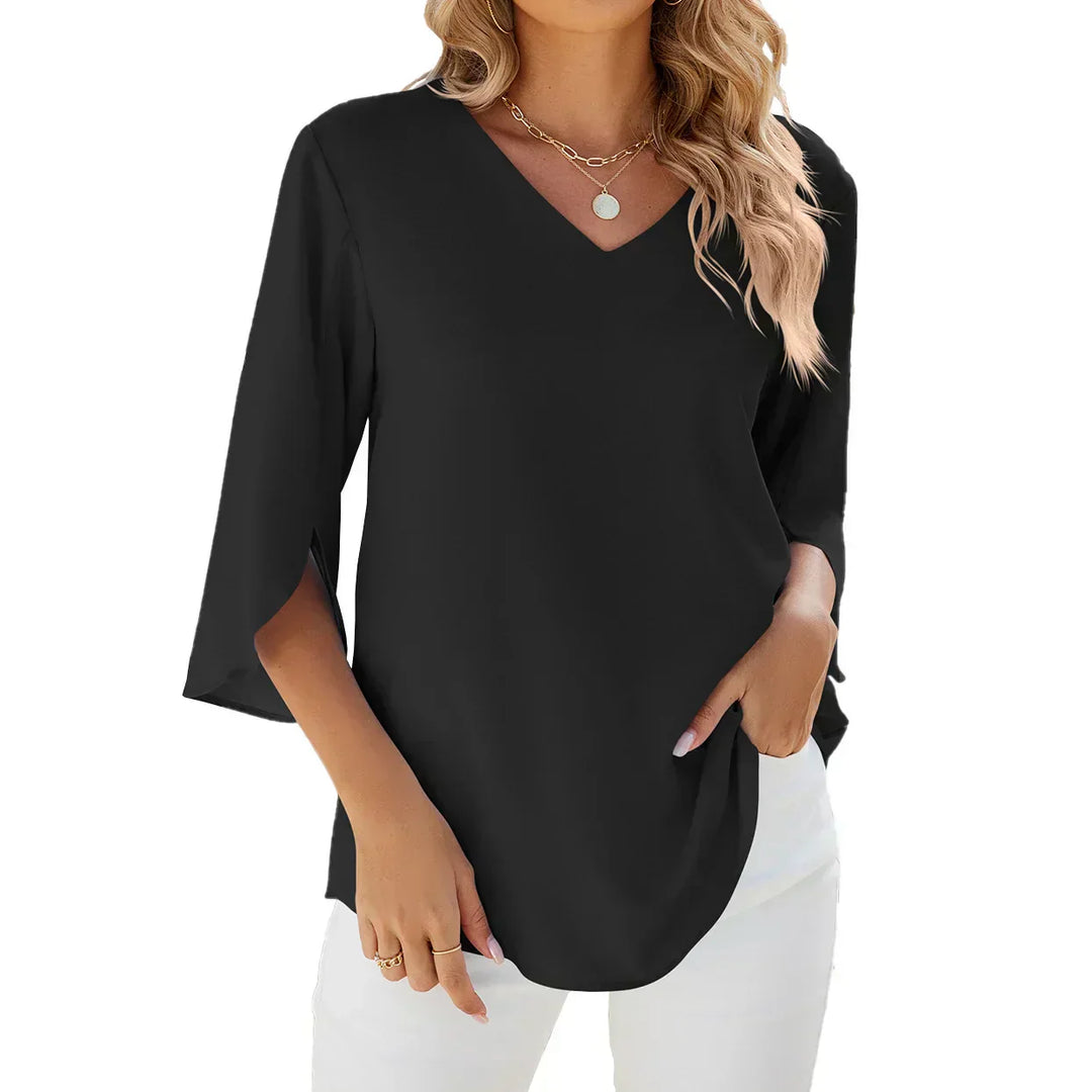 Carmen - V-Ausschnitt Bluse