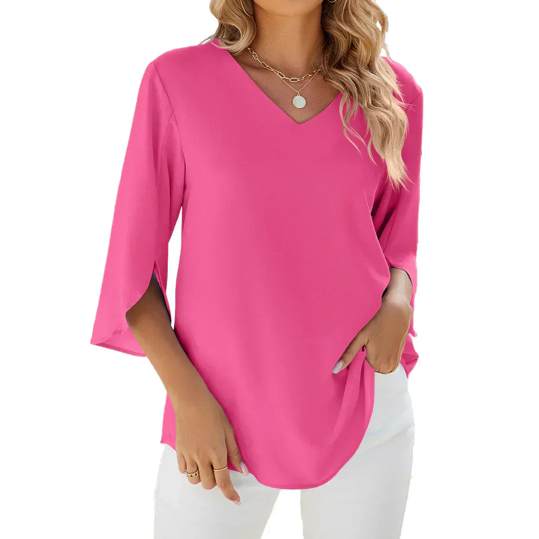 Carmen - V-Ausschnitt Bluse