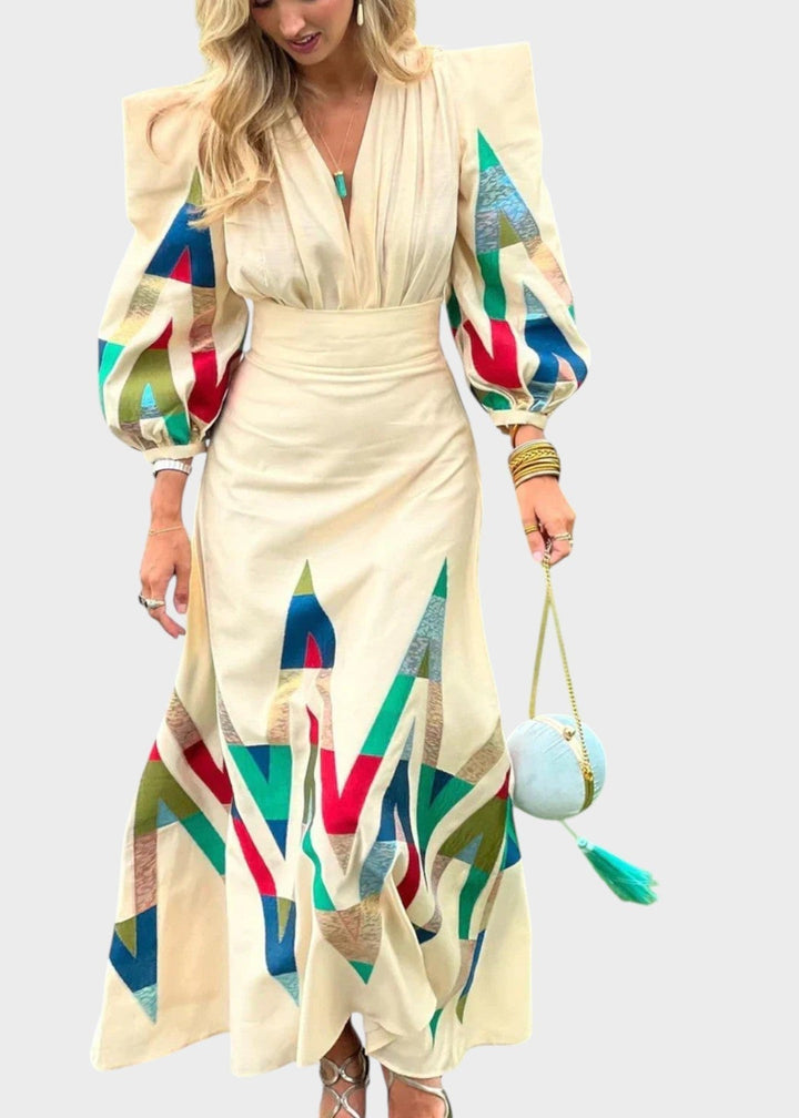 Eleni™ – Bedrucktes V-Ausschnitt 2-Teiliges Set