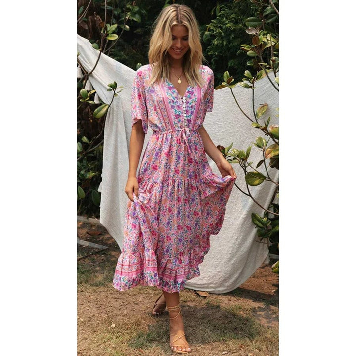 Juul™ Landhaus Ibiza Stil Kleid Lang