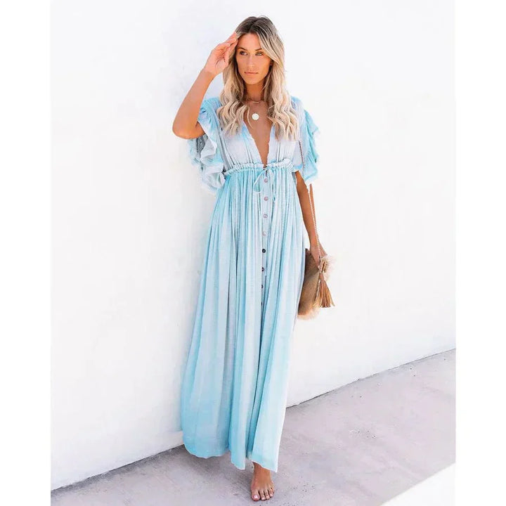 Luna™ Maxi Hellblaue Ibiza Kleid