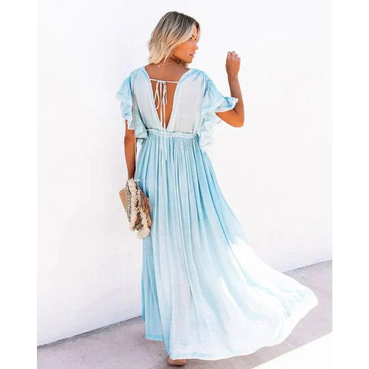 Luna™ Maxi Hellblaue Ibiza Kleid