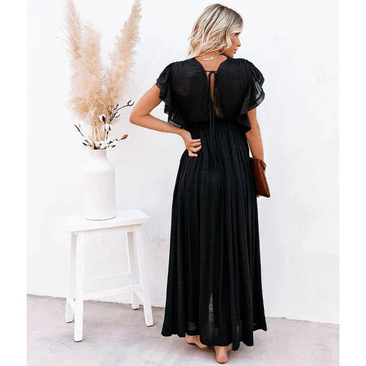 Feline™ Maxi Schwarzes Ibiza Kleid