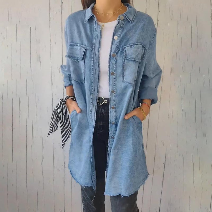 Deandra™ - Oversized Denim-Hemd