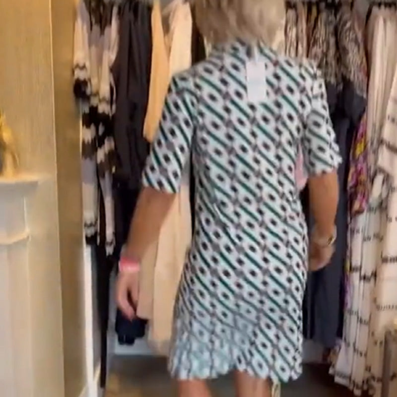 Pamela™ - Hemdblusenkleid mit geometrischem Muster